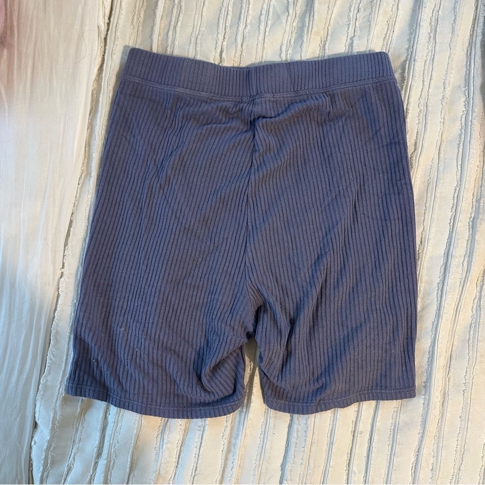 Women's Purple Ribbed Shorts - Picture 7 of 7
